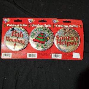 3 Christmas buttons